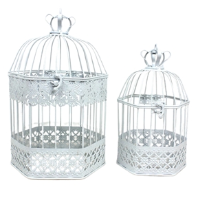Cages octogonales blanches set de 2