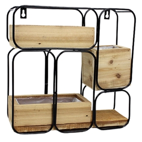 Etagère jardinière bois et métal "helga" 30x11 h30