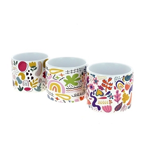 1 x Cache-pot céramique dessin ø10.5 ht 8.5cm