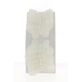 Papillon 10cm blanc x12