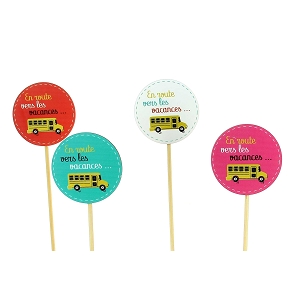 Pique bois couleur "vacances" x12