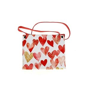 Sac pvc coeur rouge 19 x 11 x 27cm