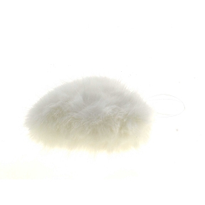 Coeur laine blanc à suspendre 20cm