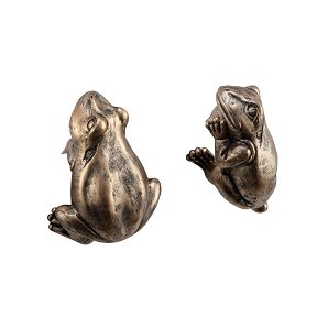 Grenouille résine or antique 5.5 x 5 ht 8cm