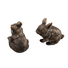 Lapin résine or antique 5 x 6 ht 8cm