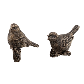 Oiseau résine or antique 6 x 4 ht 7.5cm