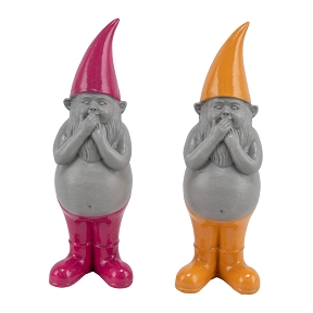 1 x Nain résine rose ou orange 10.5 x 9.5 ht 30cm