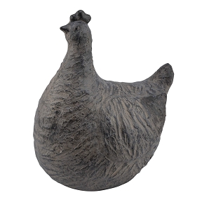 Poule résine grise 42 x 25 ht 59cm