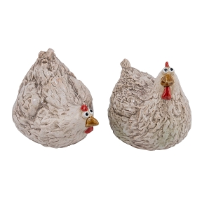 1 x Poule céramique crème 12 x 10.5 ht 12.5cm