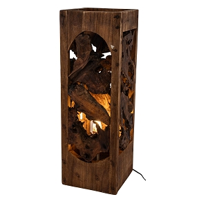 Lampe bois 20 x 20 ht 60cm