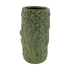 Vase céramique perroquet vert ø15.5 ht 28cm
