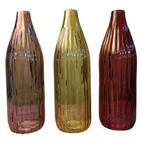 1 x Bouteille verre couleur ø8.5 ht 28cm