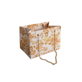 Sac carton feuillage orangé 15 x 10 ht 10.5cm (x10)