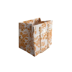 Sac carton feuillage orangé 16 x 12 ht 15cm (x10)