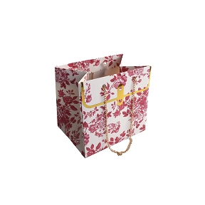 Sac carton feuillage fuchsia 16 x 12 ht 15cm (x10)