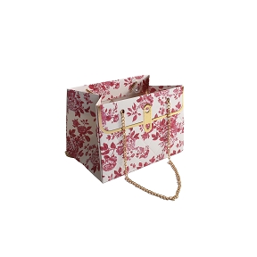 Sac carton feuillage fuchsia 15 x 10 ht 10.5cm (x10)