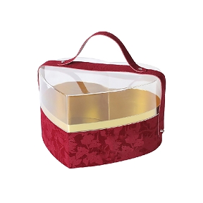 Boite carton rouge + couvercle plexi forme coeur