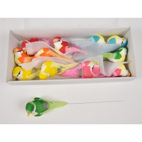 Oiseaux couleur 5cm (x12) ass