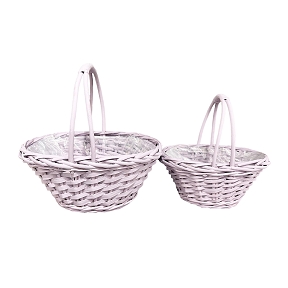 Panier anse violet pastel set de 2