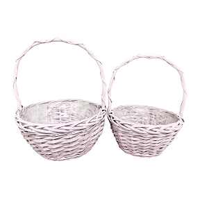 Panier anse violet pastel set de 2