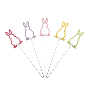 Lapin couleur sur pique (x10)