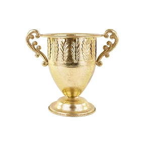 Vase métal or 28 x 19 ht 23cm