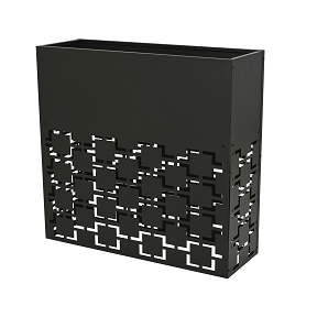 Jardinière métal noir 105 x 35 ht 100cm