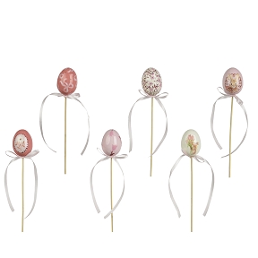Oeuf sur pique couleur 4cm (x6)