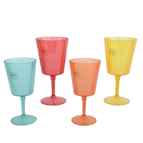 Verre à pieds plastique couleur ø9 ht 18cm (x4)