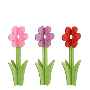 1 x Fleur feutrine rouge-rose ou violet ht 30cm