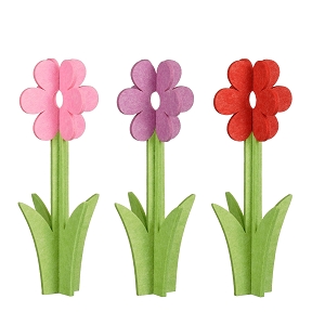 1 x Fleur feutrine rouge-rose ou violet ht 40cm