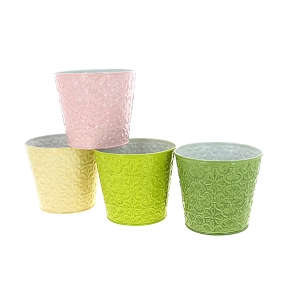 1 x Cache-pot métal arabesque couleur ø11.5 ht 9.5cm