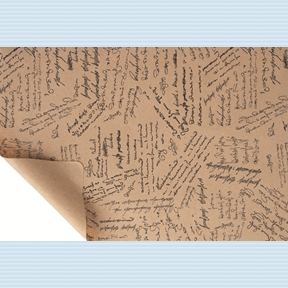 Bobine kraft écru imprimé script noir 0.80 x 40m