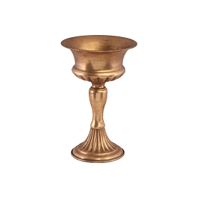 Coupe métal sur pied or brossé ø15.5 ht 24.5cm