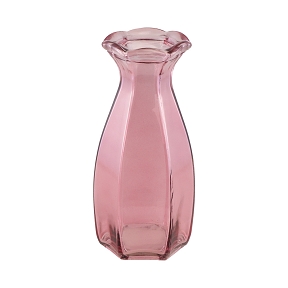 Vase verre corolle rose ø9 ht 20cm
