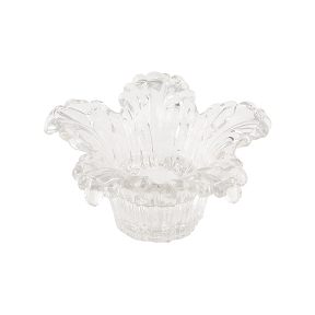 Bougeoir verre nymphea transparent ø12.5 ht 6cm