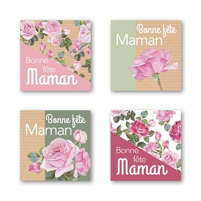 Etiquettes jeso quatro carré "bonne fête maman"