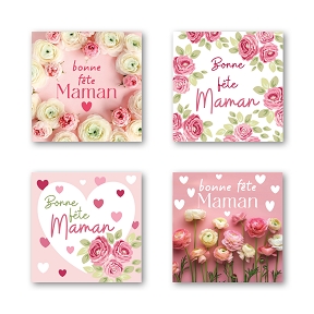 Etiquettes jeso quatro carré "bonne fête maman"