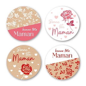 Etiquettes jeso quatro rondo "bonne fête maman"