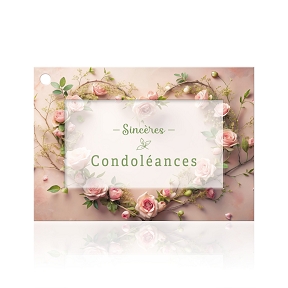 Cartes jeso fleur de fleur "sincères condoléances"