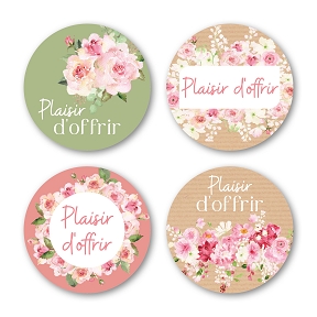 Etiquettes jeso quatro rondo "plaisir d'offrir"