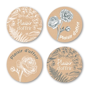 Etiquettes jeso quatro rondo "plaisir d'offrir"