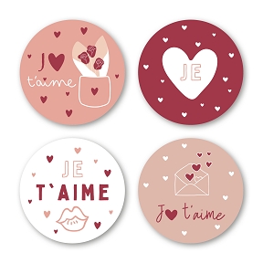 Etiquettes jeso quatro rondo "je t'aime"