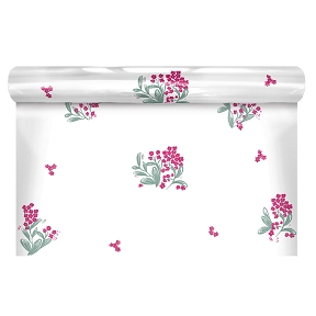 Bobine polypro imprimée glycine fuchsia 0.80 x 120m