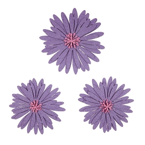 Fleurs feutrine à coller lavande x48