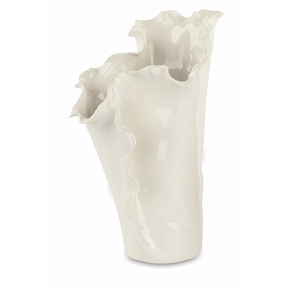 Vase céramique blanc ø 24 cm ht 38 cm