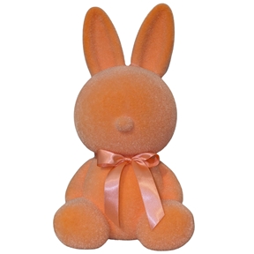 Lapin à poser pêche ht 18 cm