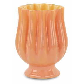 Vase en verre tulipe peche ø 16 cm  ht 21 cm