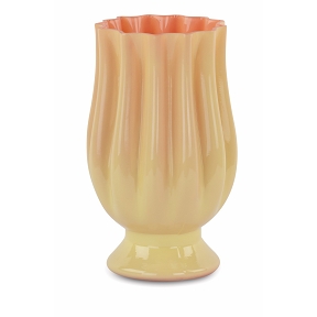 Vase en verre tulipe peche ø 16 cm  ht 26 cm