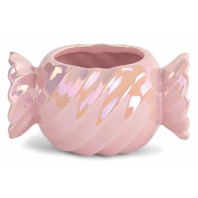 Cache pot céramique bombon rose ø 9.5  ht 7.5 cm